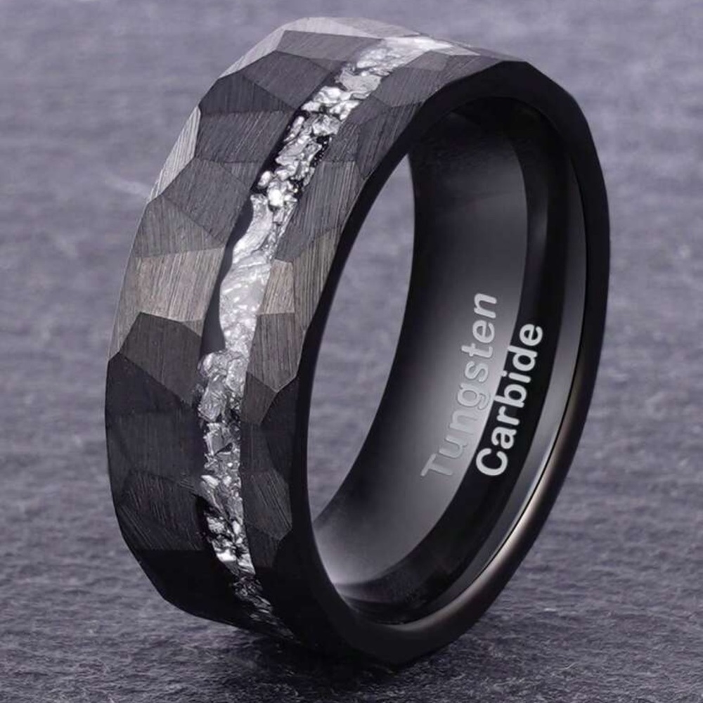 1pc Men's Black Tungsten Carbide Ring